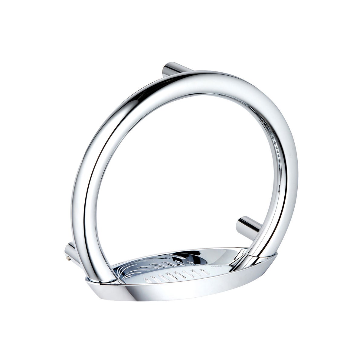 Grab bar with soap holder and drain slots